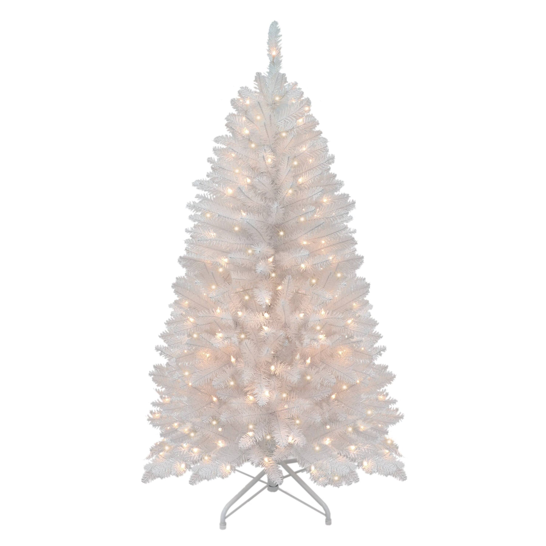 Puleo International 4.5 ft Pre-Lit White Pencil Franklin Fir Artificial Christmas Tree with 150 UL-Listed - Product image 1