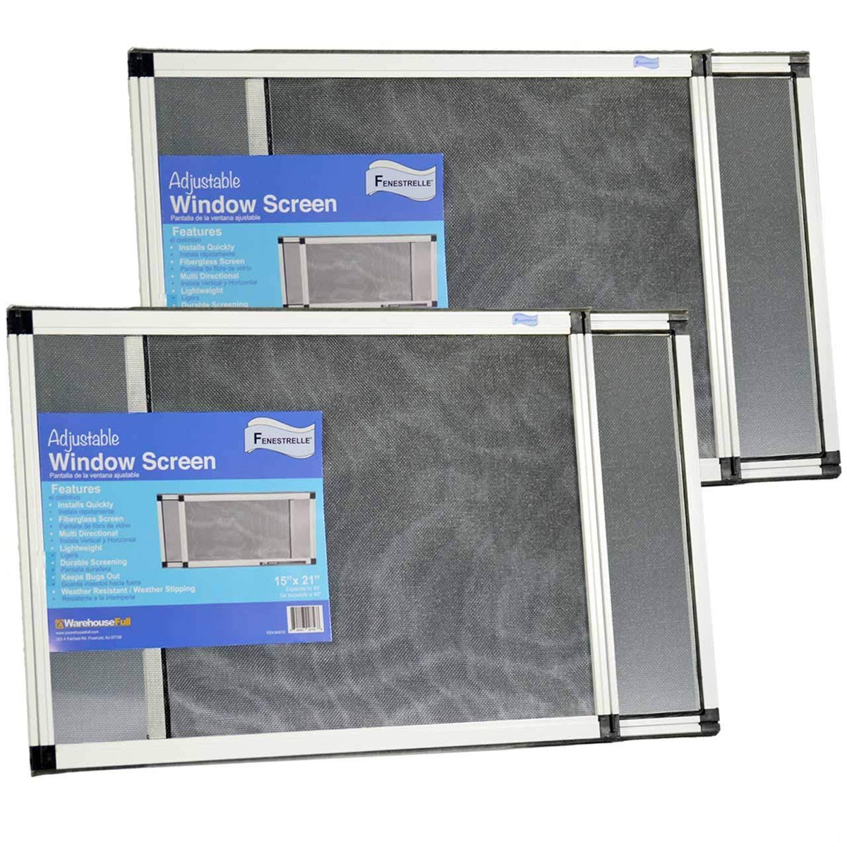 Fenestrelle Expandable Window Screen, 2 Way Adjustable, Horizontal (15"H x 21-40"w) or Convert to Vertical - Product image 1