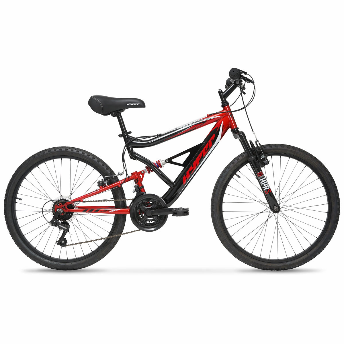 Hyper Bicycle 24" Shocker Mountain Bike, Kids, Red and Black - Product image 5