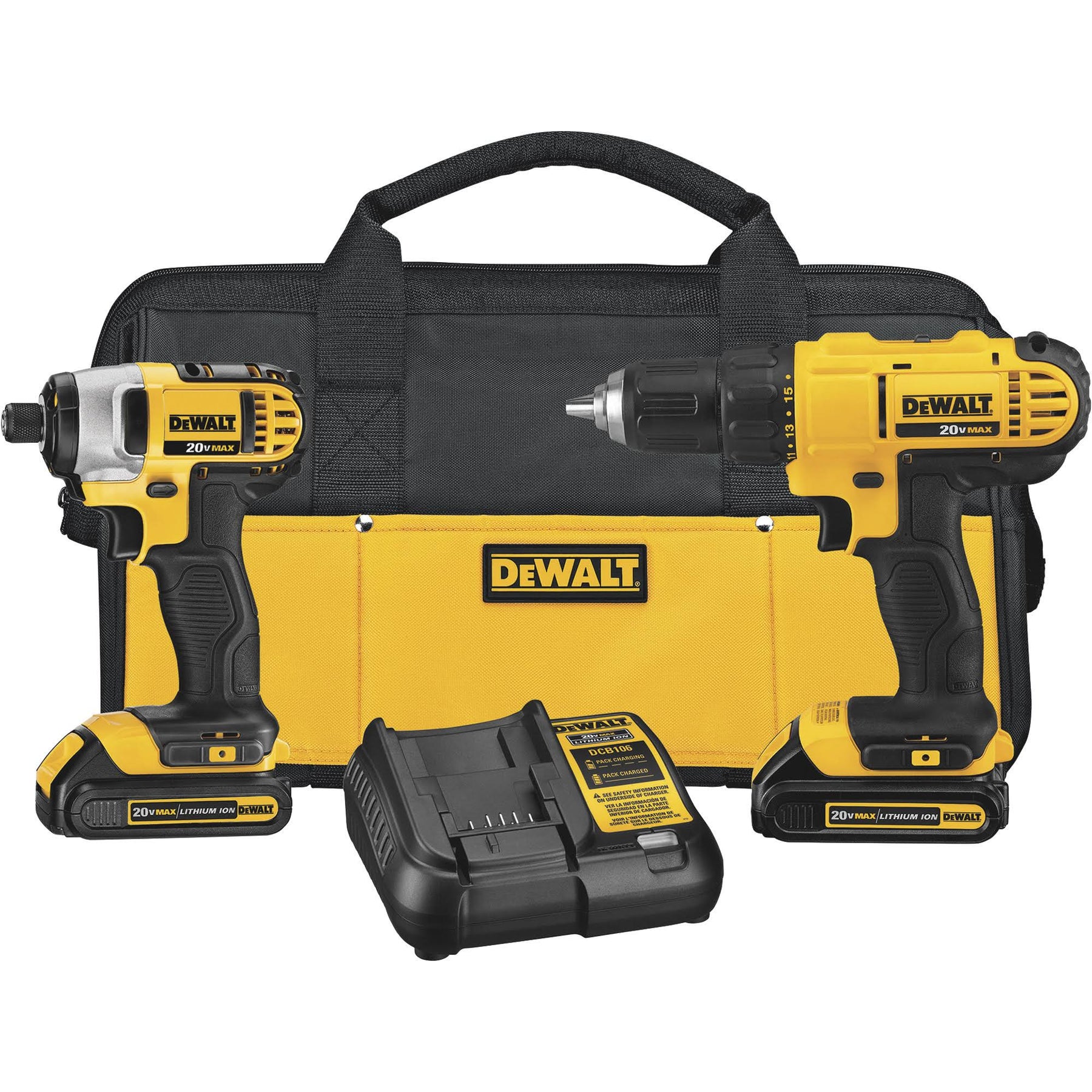 DeWalt DCK240C2 20-Volt Cordless Lithium Ion Drill Driver and Impact Driver Kit - Product image 1