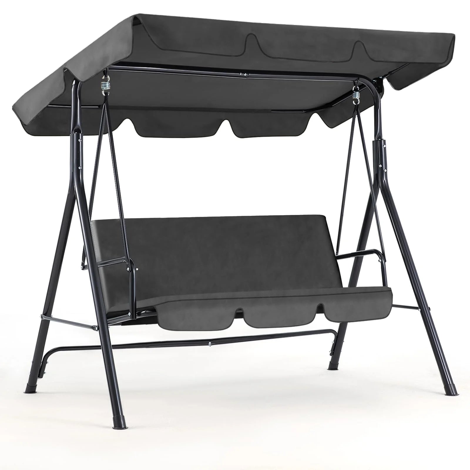 AECOJOY 3-Seat Outdoor Patio Swing Chair, Gray - Product image 1
