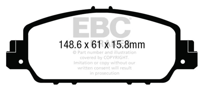 EBC Ultimax2 Low Dust Street - Front Ultimax 2 Pad PN UD1654
