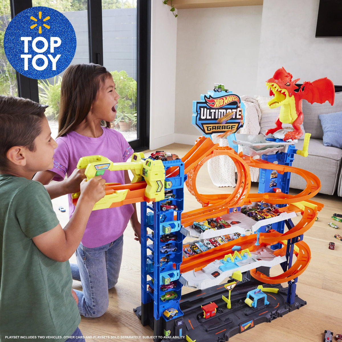 Hot Wheels City Ultimate Garage Playset with 2 Die - Cast Cars, Toy Storage for 50+ Cars - Product image 2