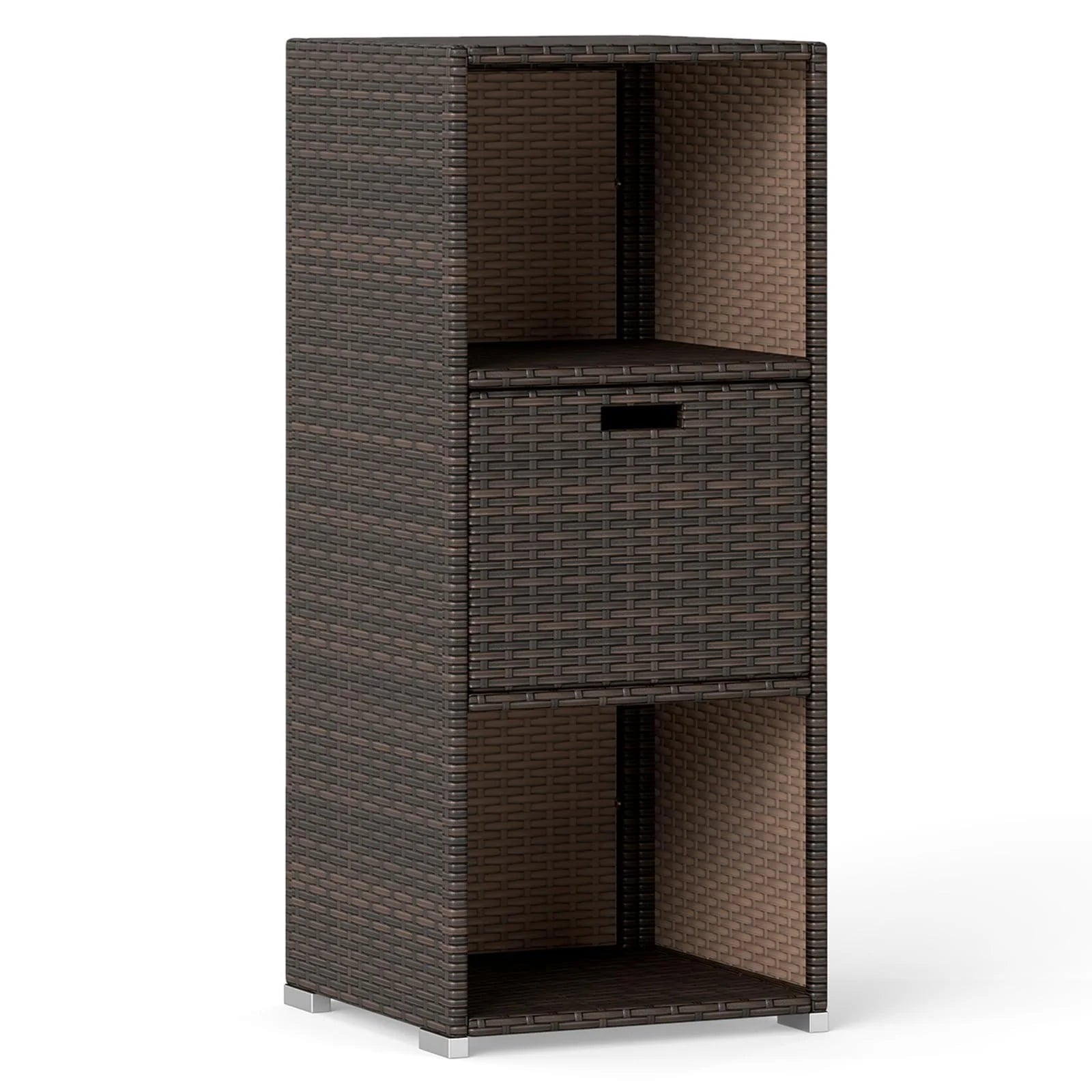 Tangkula Rattan Patiojoy Outdoor Wicker Cabinet with 3 Shelves - Product image 9