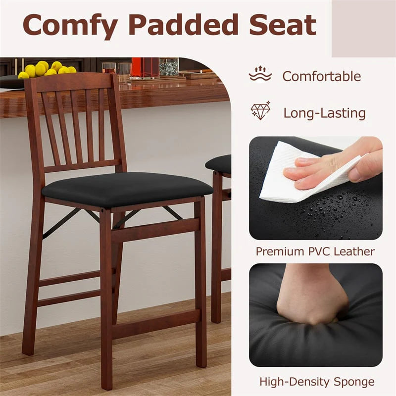 Set of 2/4 Folding Counter Height Bar Stools, 24.5" Portable Kitchen Island Chairs with Padded Seat & - Product image 13