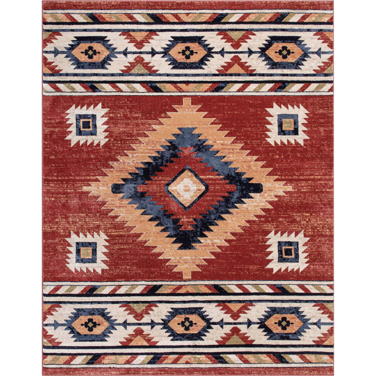 Well Woven Tulsa Lea Crimson Traditional Southwestern Tribal 3'11" x 5'3" Area Rug - Product image 1