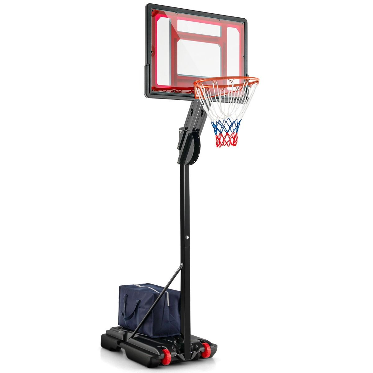 Freestanding Basketball Hoop with Adjustable Height 1.55-3.1m Basketball Stand with PE Backboard for Children and Yellows -