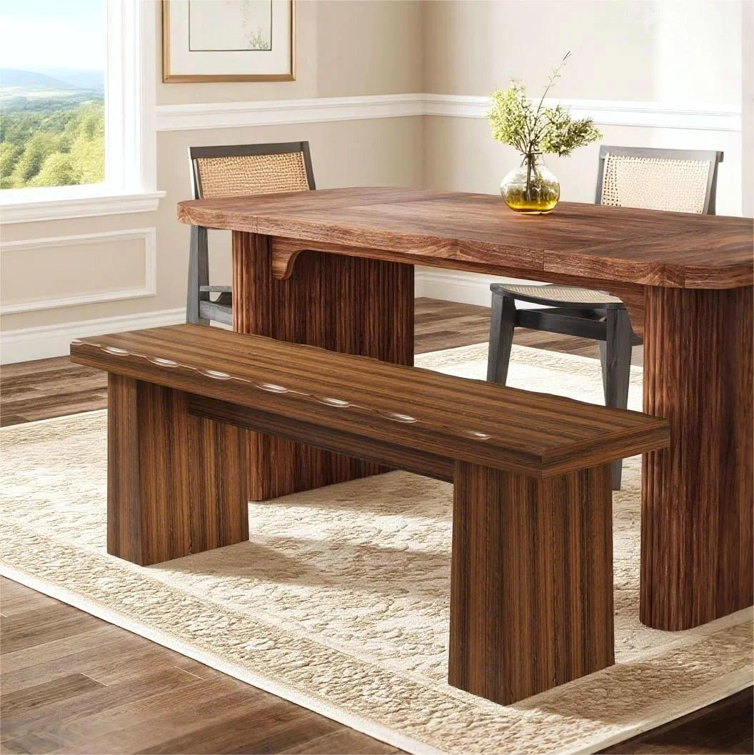 Fnova 48" Wooden Two - Person Backless Entryway Bench with Under - Bench Storage for Outdoor Garden - Product image 31