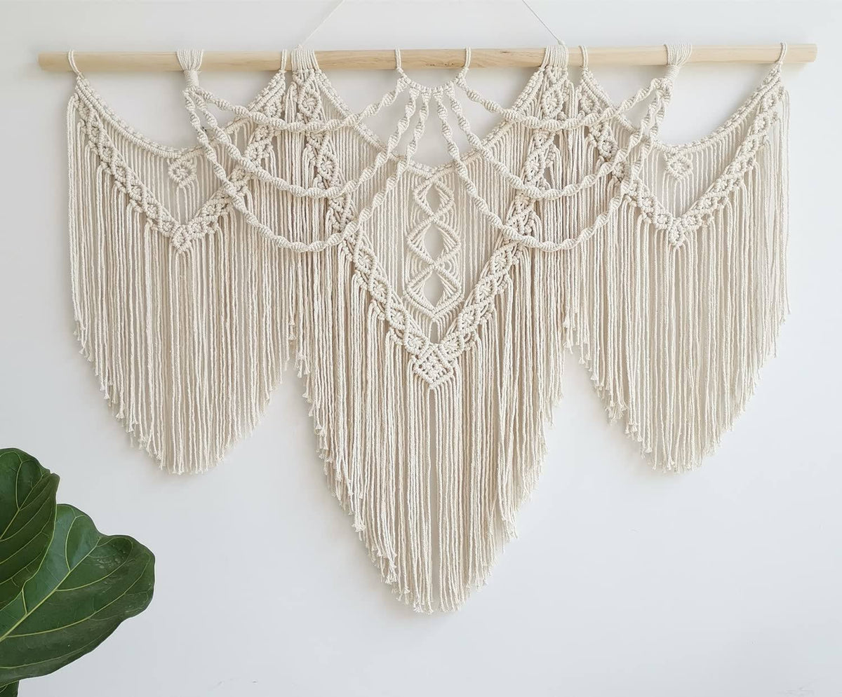 guzhiou Large Macrame Wall Hanging - Boho Tapestry Macrame Wall Decor Art- Chic Bohemian Handmade Woven - Product image 1