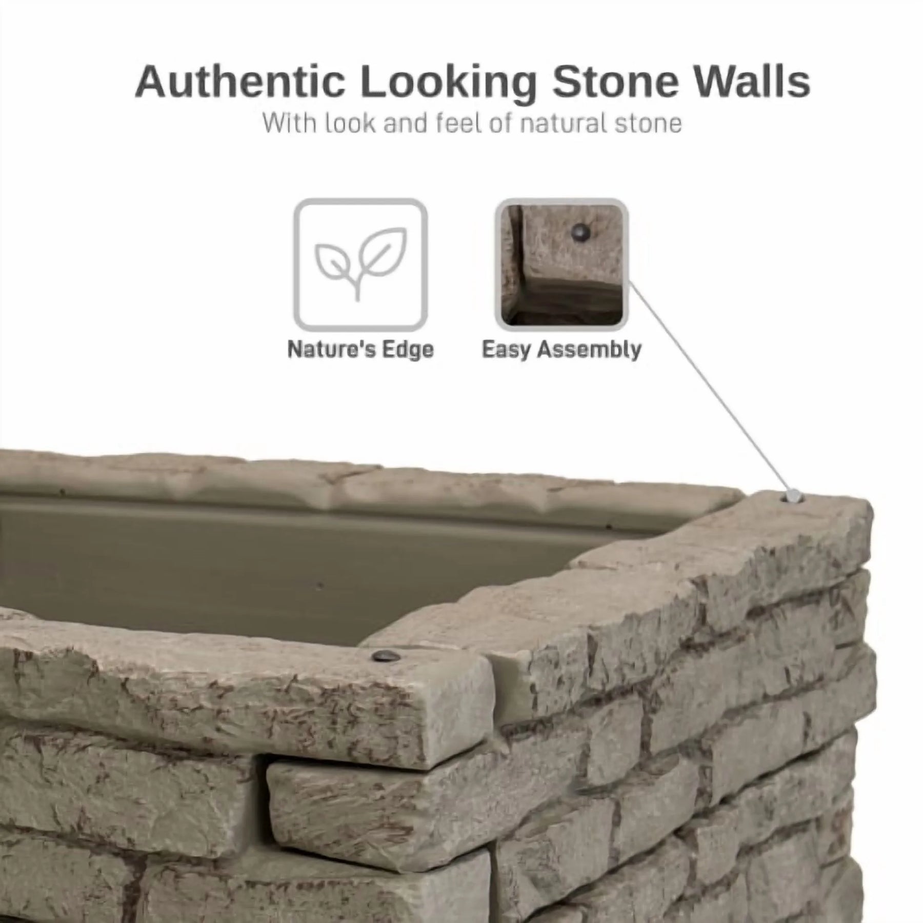 RTS Home Accents Rock Lock Raised Garden Bed Straight Rock (Pack of 2) - Product image 2