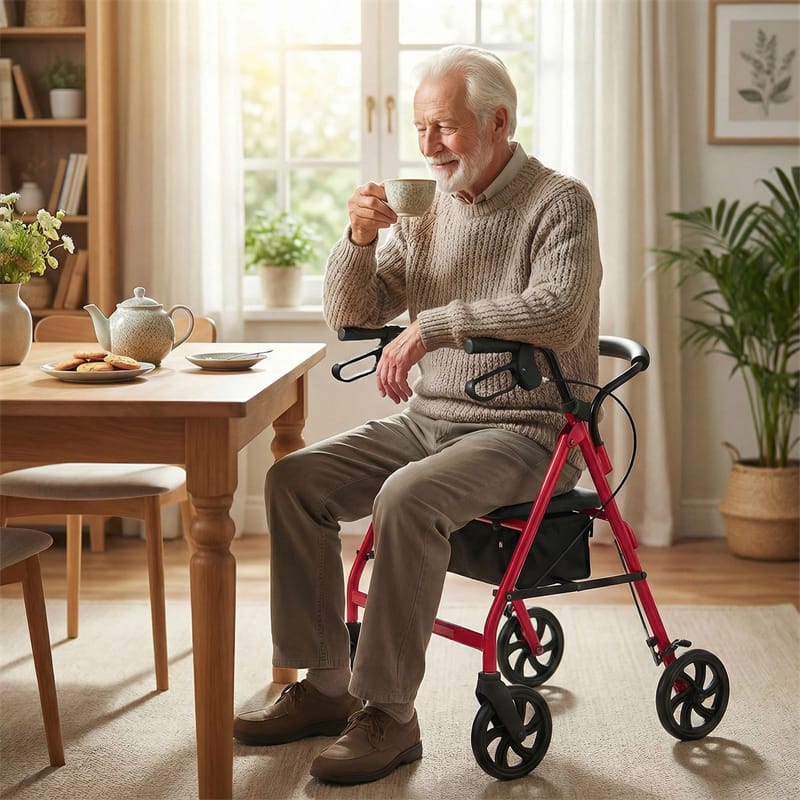 Foldable Rollator Walker with Seat & Height Adjustable Handles for Seniors - Product image 13