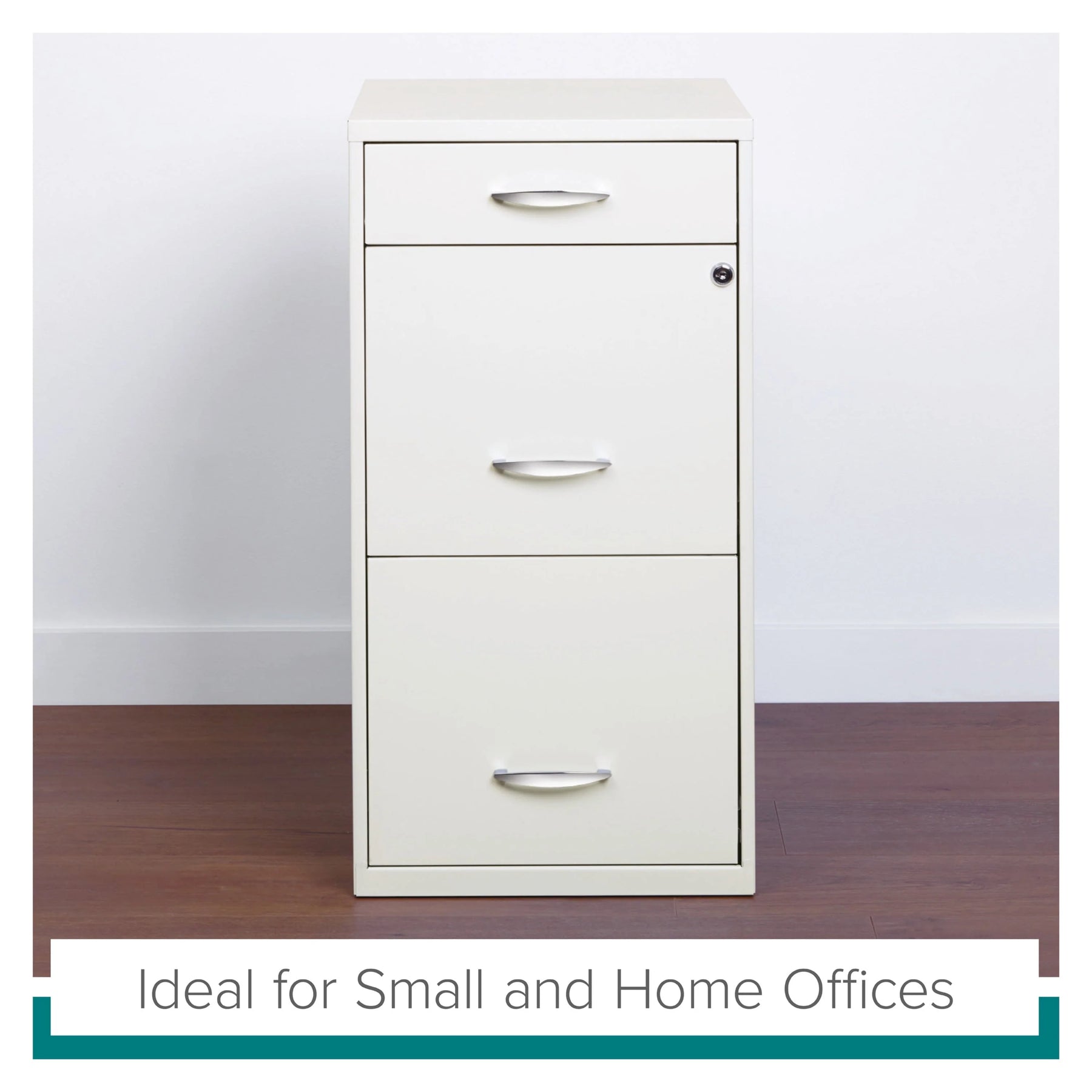 Space Solutions 3 Drawer Letter Width Vertical File Cabinet with Pencil Drawer, White - Product image 13
