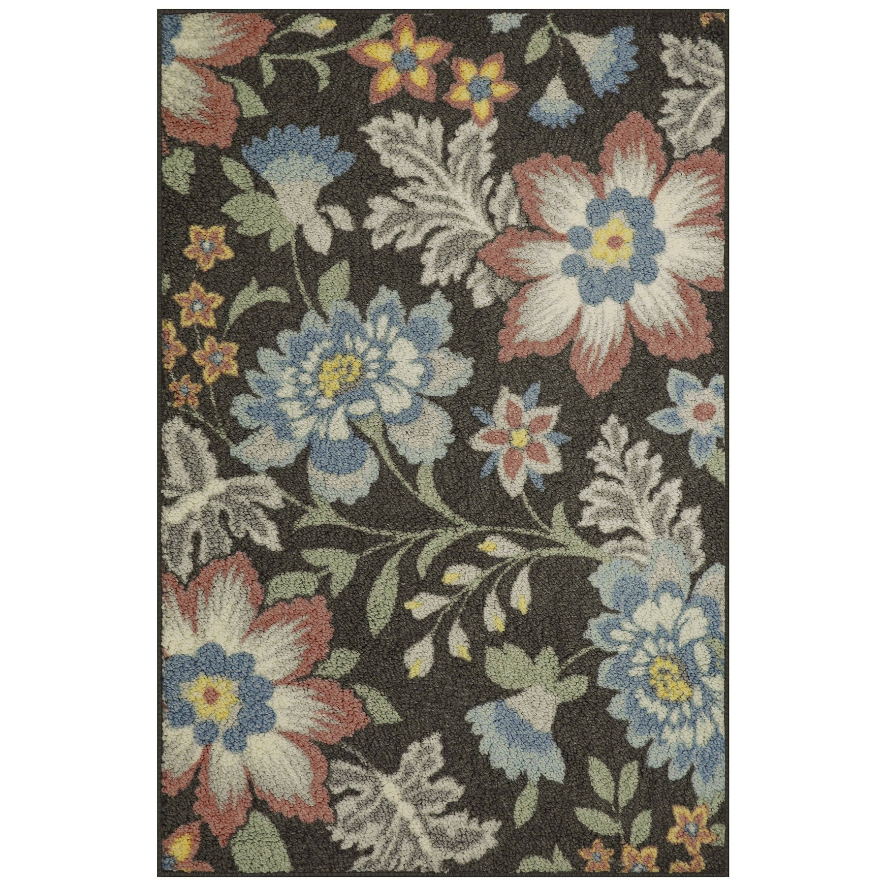 Mainstays Farmhouse Oversized Floral Gray Multi Indoor Accent Rug, 2'6"x3'10" - Product image 1
