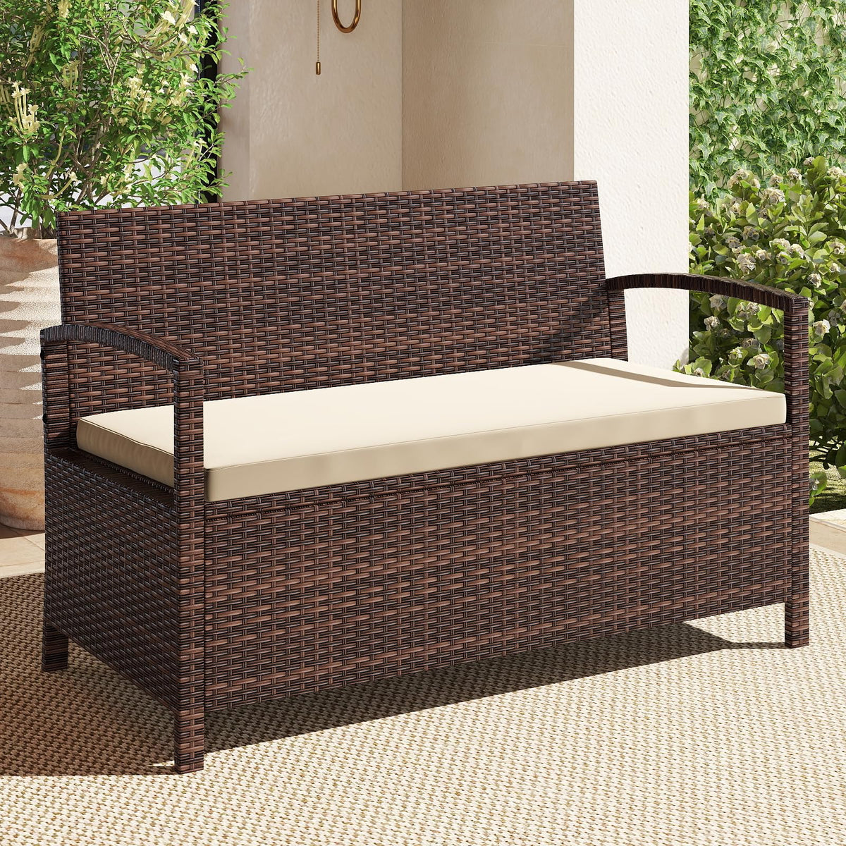 Tangkula 42 Gallon Outdoor Bench with Storage for Porch Backyard Poolside - Product image 9