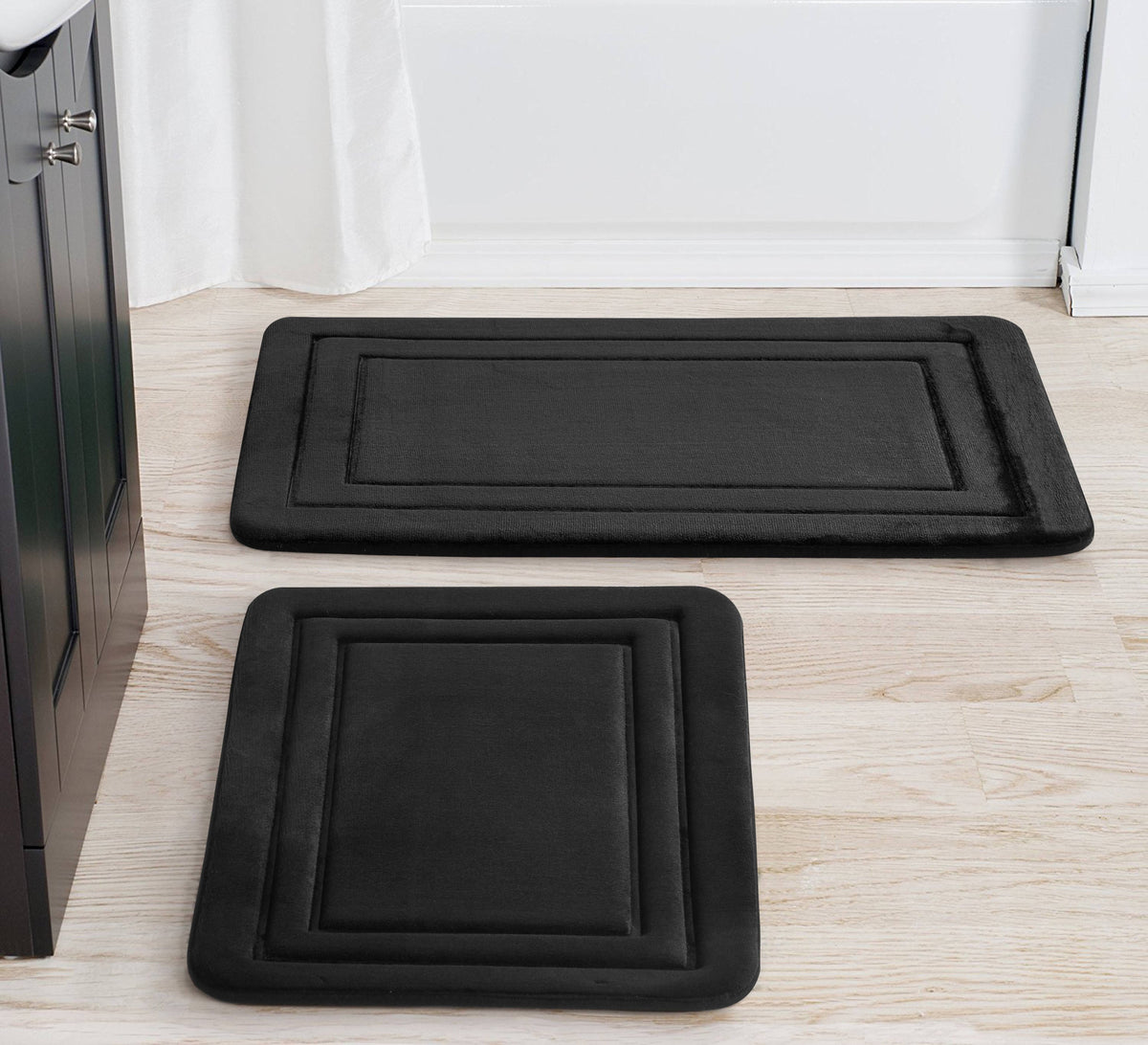 Mainstays Memory Foam Bath Rug Set - Black - 1 Each - Product image 1
