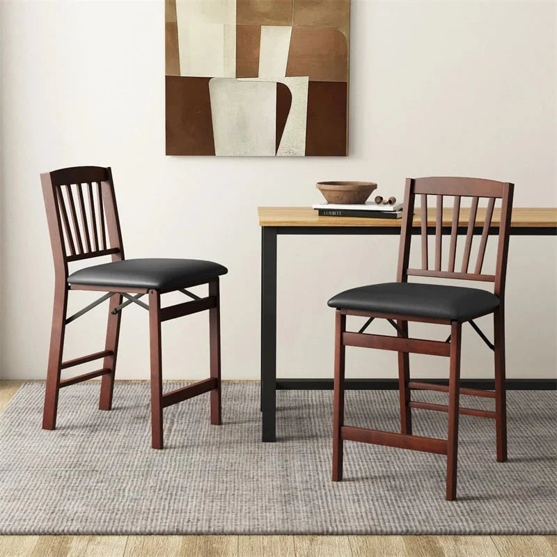 Set of 2/4 Folding Counter Height Bar Stools, 24.5" Portable Kitchen Island Chairs with Padded Seat & - Product image 3