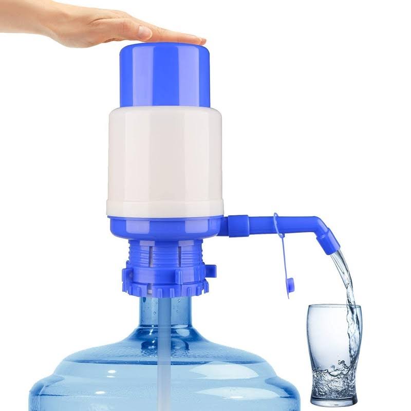 GOGODUCKS Water Bottles Pump Blue Manual Hand Pressure Drinking Fountain Pressure Press Pump with An Extra - Product image 1