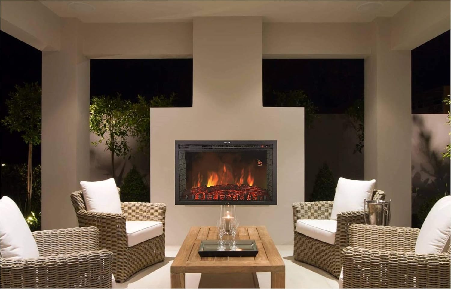 Chemin’Arte Recessed Electric Insert - Flame Effect - LEDs - Oxford XL - 2000W - Designed in France - 2 Year Guarantee