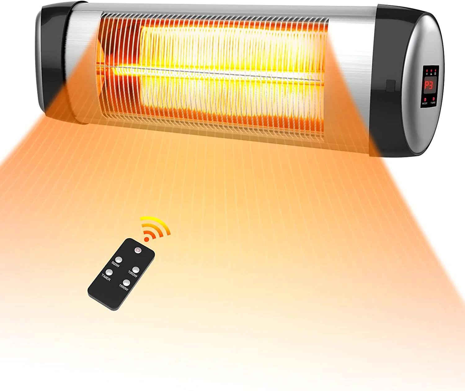 Sun-Ray 5100-BTU 120-Volt Stainless Steel Carbon Fiber Electric Patio Heater - 1L1018 - Product image 1