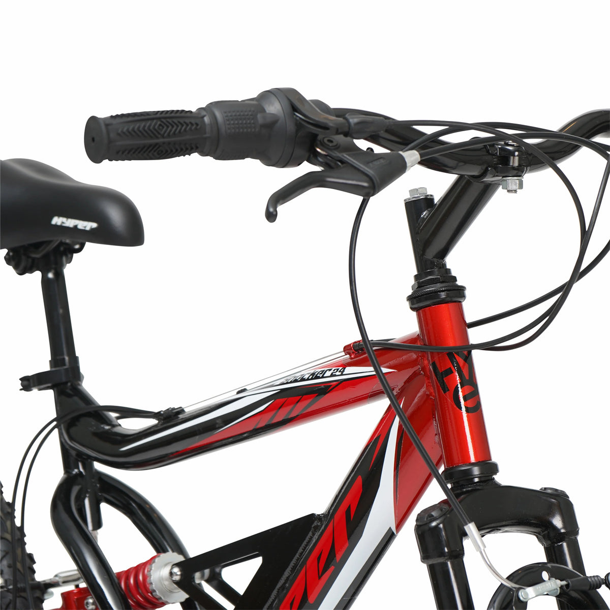 Hyper Bicycle 24" Shocker Mountain Bike, Kids, Red and Black - Product image 3