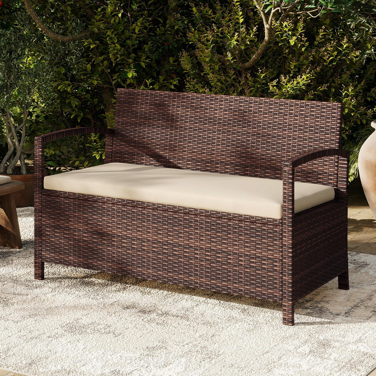 Tangkula 42 Gallon Outdoor Bench with Storage for Porch Backyard Poolside - Product image 8