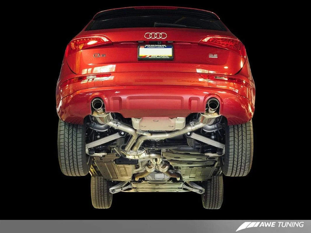 AWE Tuning Q5 3.2L Non-Resonated Exhaust System (Downpipe-Back) -- Diamond Black Tips