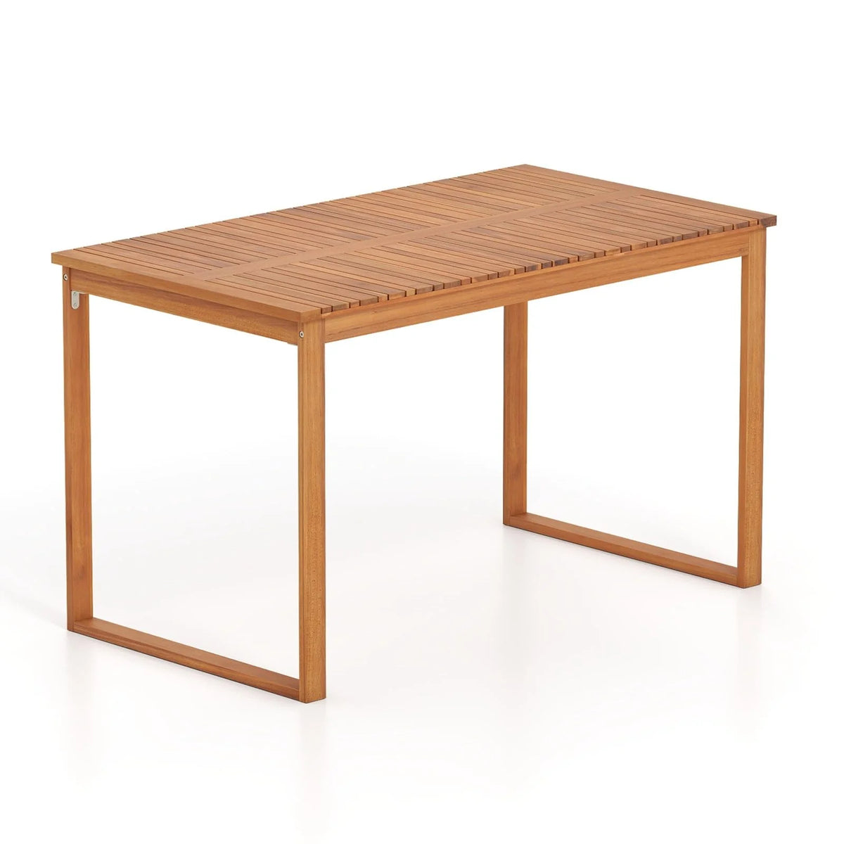 Tangkula Rectangular Acacia Wood Patio Dining Table with Slatted Tabletop (49" x 27.5") - Product image 1