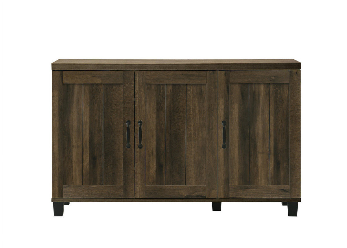 Qumbnk Wood Shoes Storage Cabinet with Handle, 3 Door Accent Cabinet for Living Room, Bedroom, Dark Brown - Product image 3