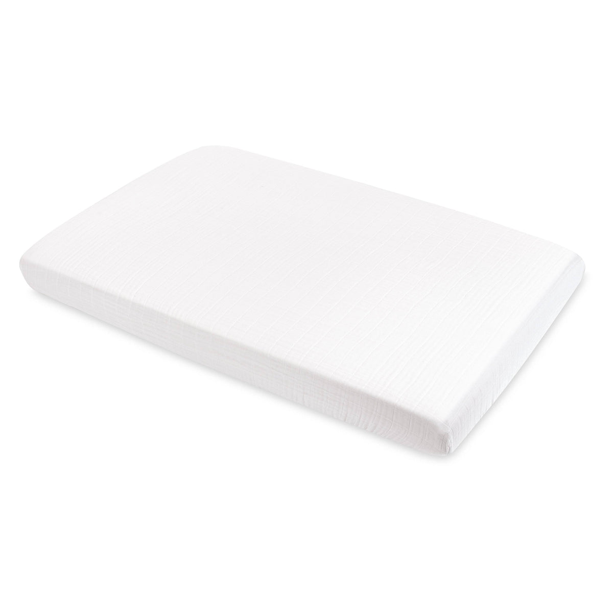 Babyletto Mini Crib Sheet in GOTS Certified Organic Muslin Cotton - White - Product image 1