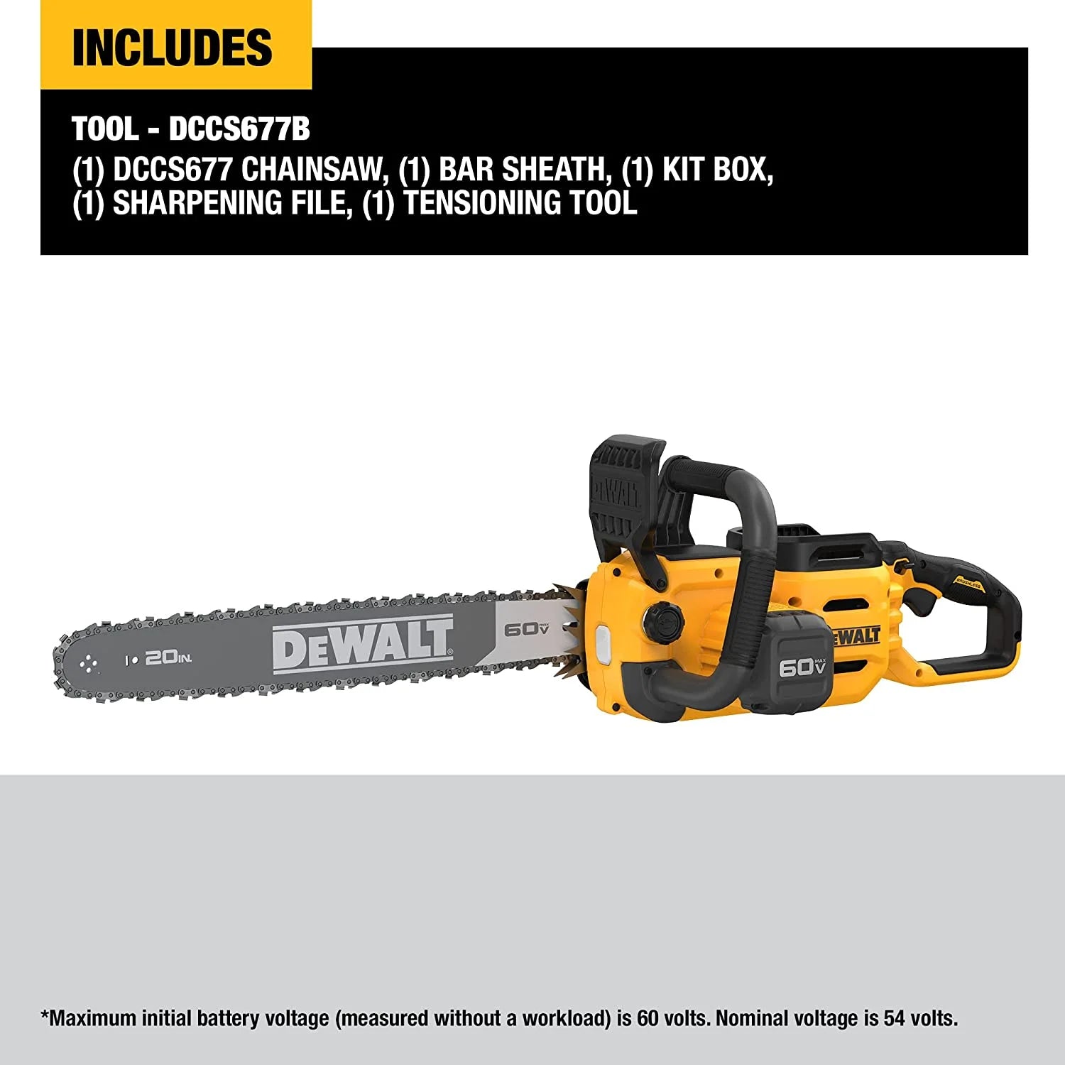 Dewalt 60V Max* Brushless Cordless 20 In. Chainsaw (Tool Only) - Product image 2