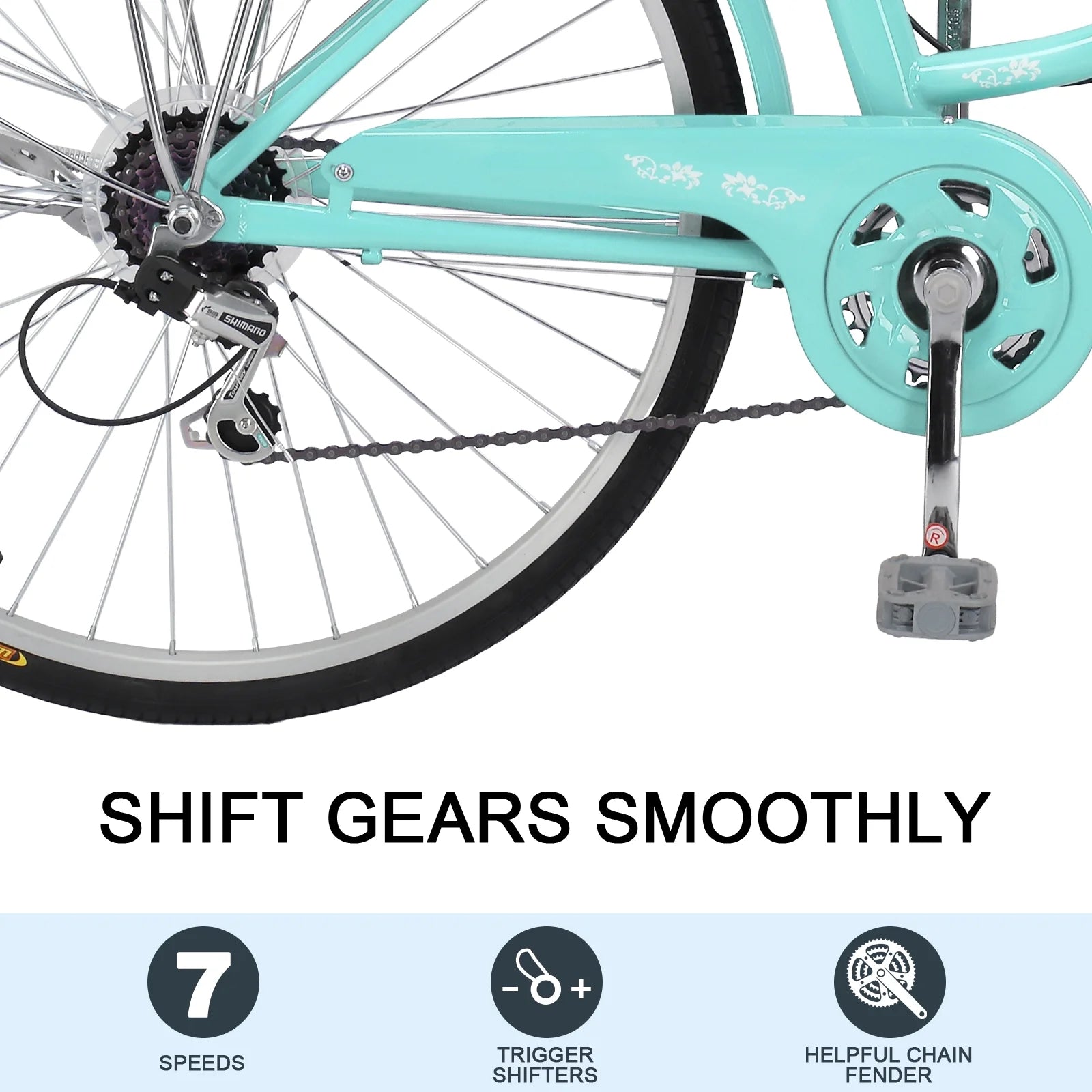 Ktaxon 26in Urban Commuter City Bike, Shimano 7 Speed Adult Road Bicycle, Pink - Product image 18