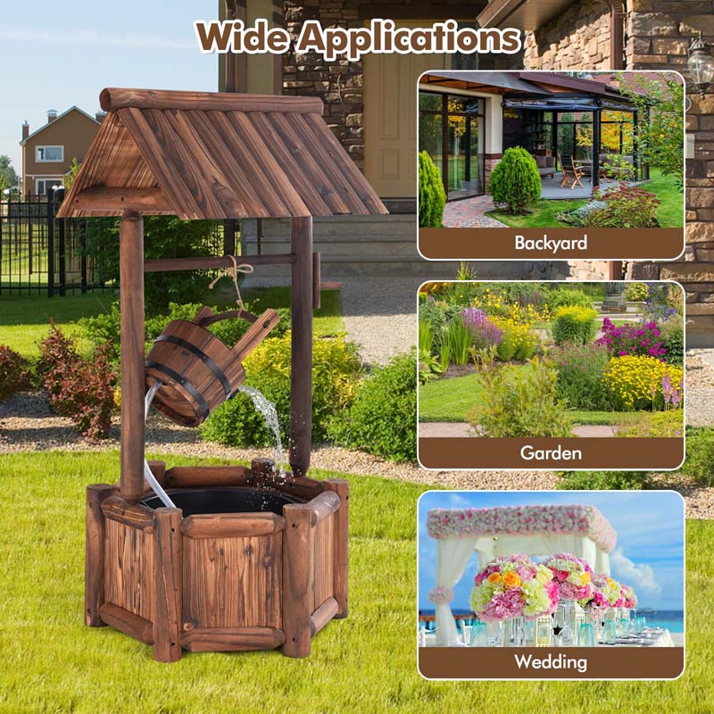 Rustic Outdoor Wishing Well Water Fountain with Electric Pump & Bucket - Product image 12