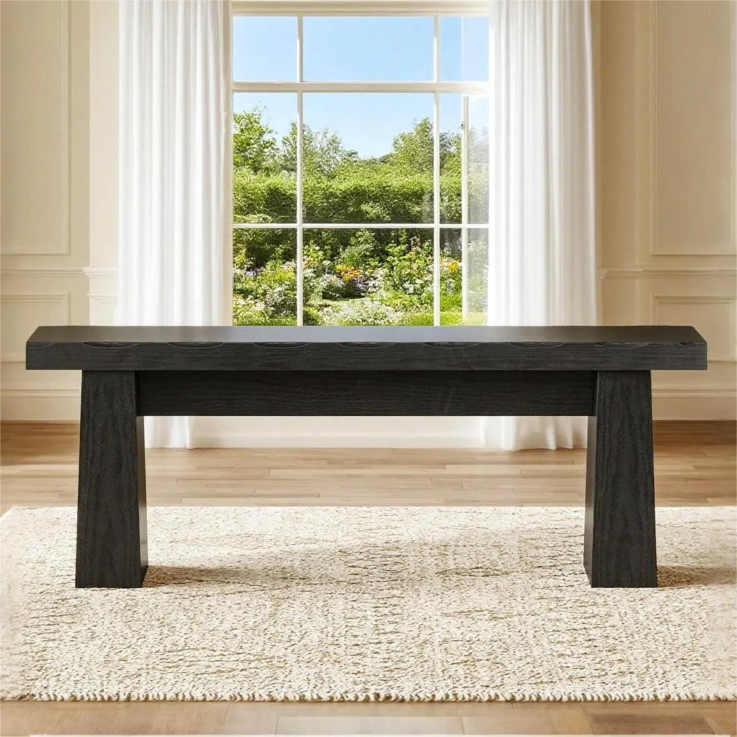 Fnova 48" Wooden Two - Person Backless Entryway Bench with Under - Bench Storage for Outdoor Garden - Product image 15