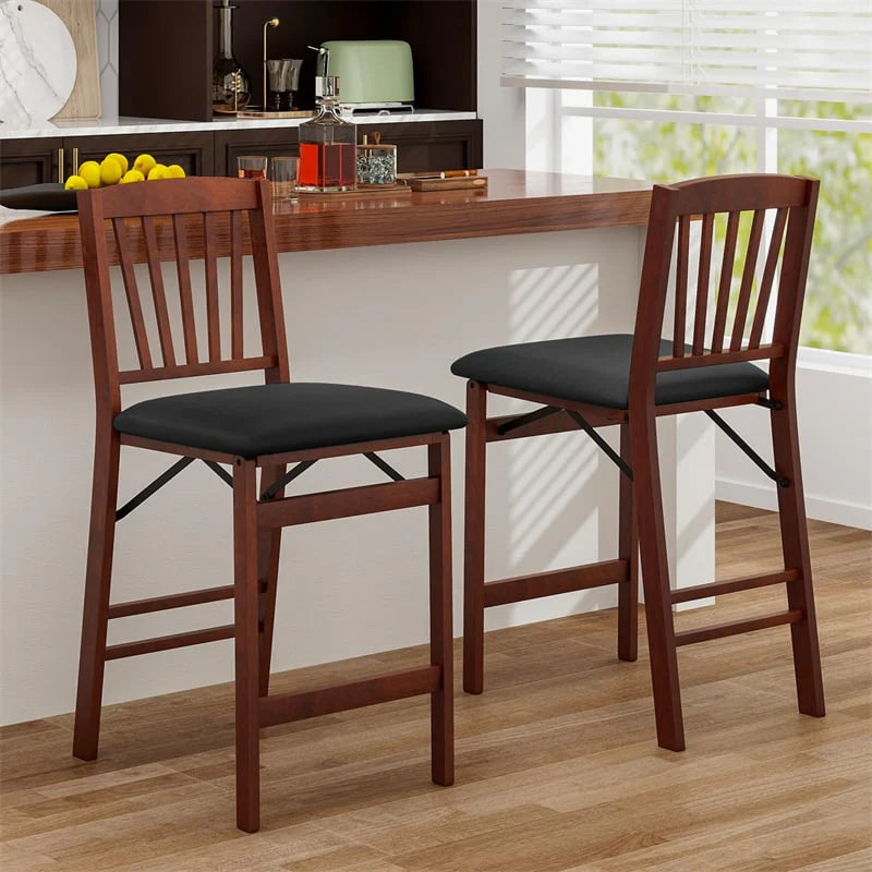 Set of 2/4 Folding Counter Height Bar Stools, 24.5" Portable Kitchen Island Chairs with Padded Seat & - Product image 8
