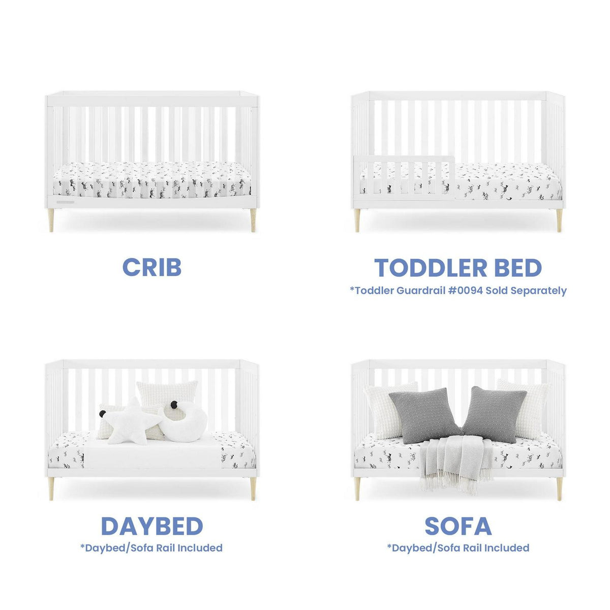 Delta Children Austin Acrylic 4 - in - 1 Convertible Baby Crib - Greenguard Gold Certified - Product image 4