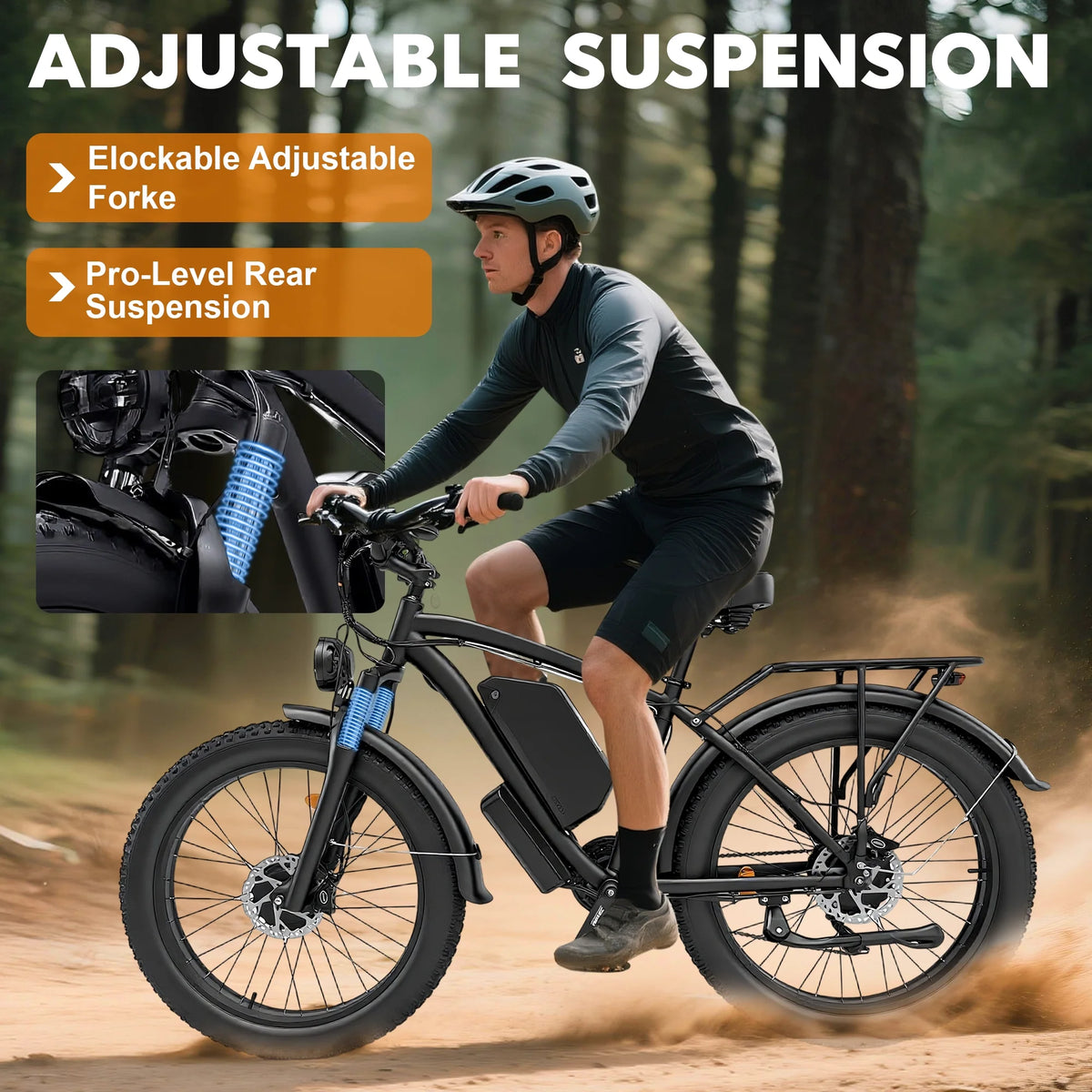 Electric Fat Tire Bike for Adults, 6000W Dual Motor Ebike, Max 50MPH 26"x4.0 Off - Product image 9