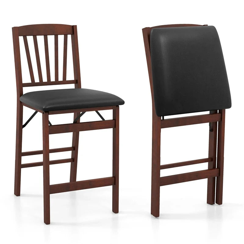 Set of 2/4 Folding Counter Height Bar Stools, 24.5" Portable Kitchen Island Chairs with Padded Seat & - Product image 1