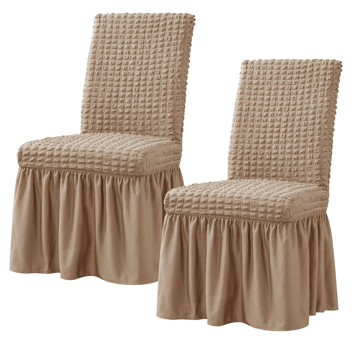 Subrtex 2 Pcs Stretchy Dining Room Chair Covers with Long Skirt, Removable Washable Universal Anti-dirty - Product image 1