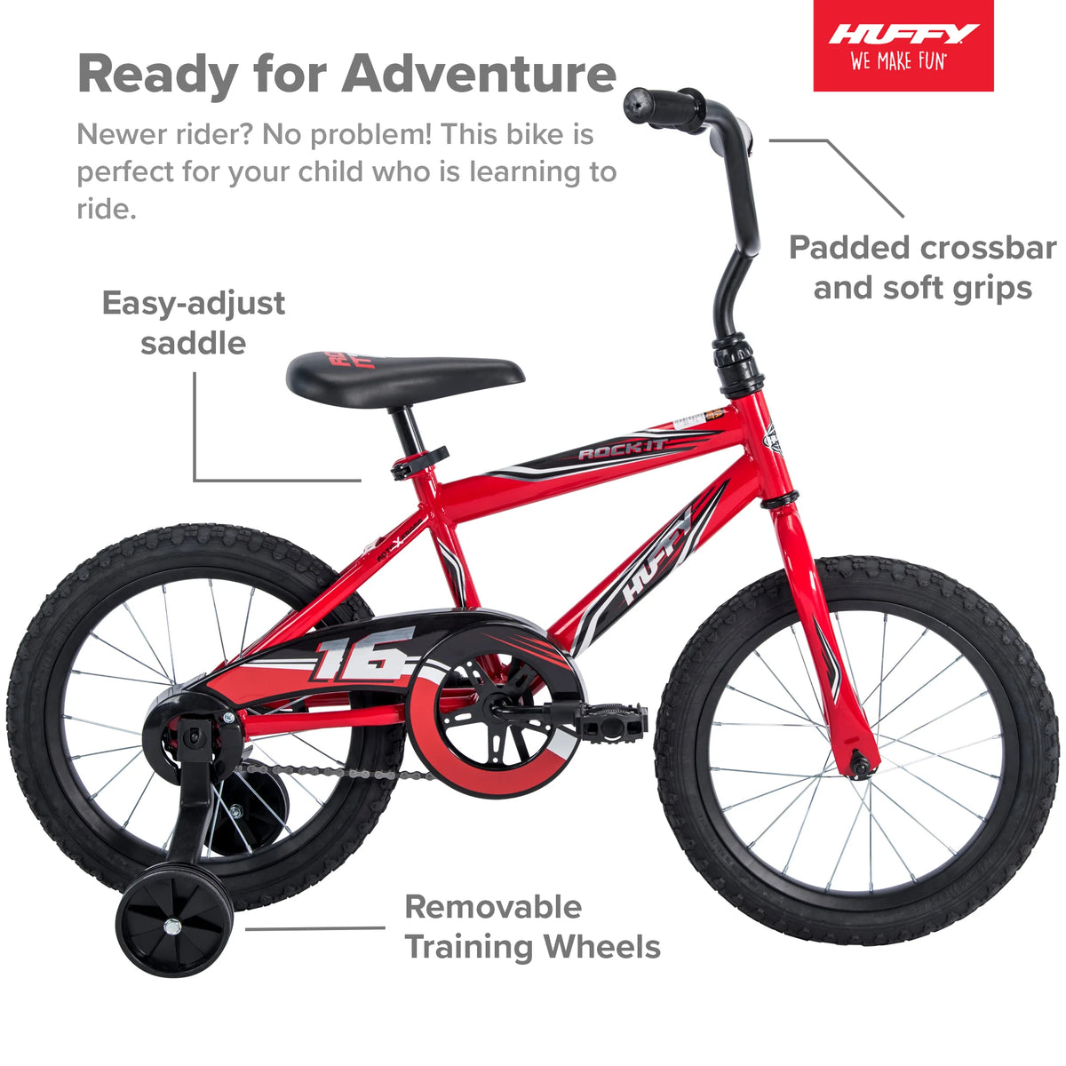 16 In. Rock It Boy Kids Bike, Red - Product image 3