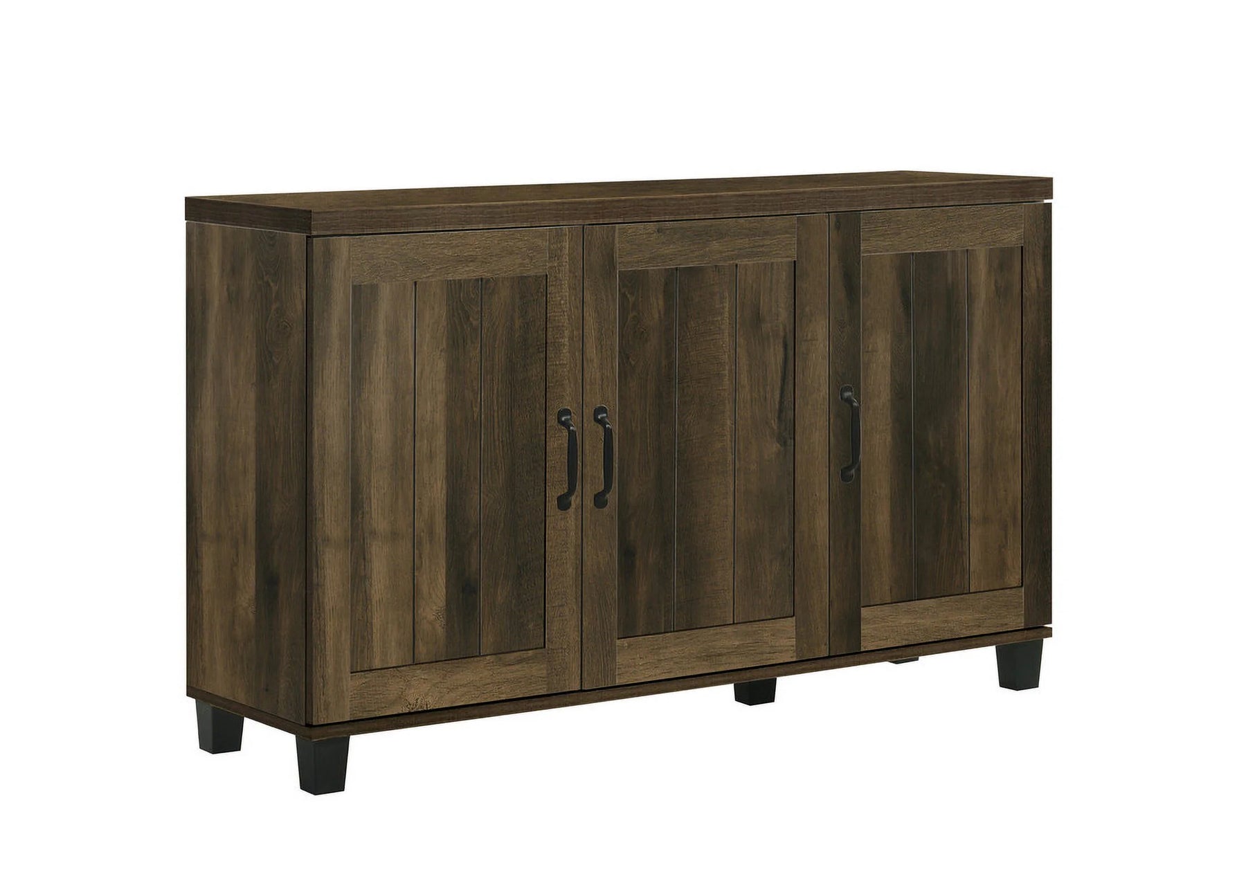 Qumbnk Wood Shoes Storage Cabinet with Handle, 3 Door Accent Cabinet for Living Room, Bedroom, Dark Brown - Product image 2