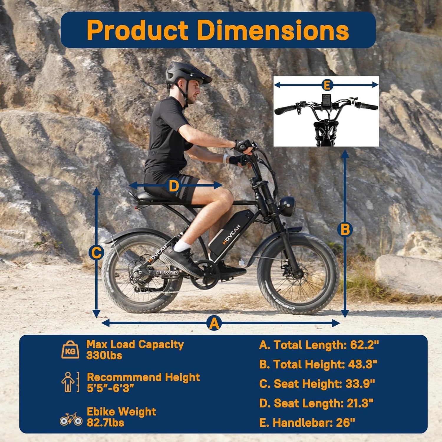 Movcan 20" 48 V Electric Mountain Ebike - Product image 3