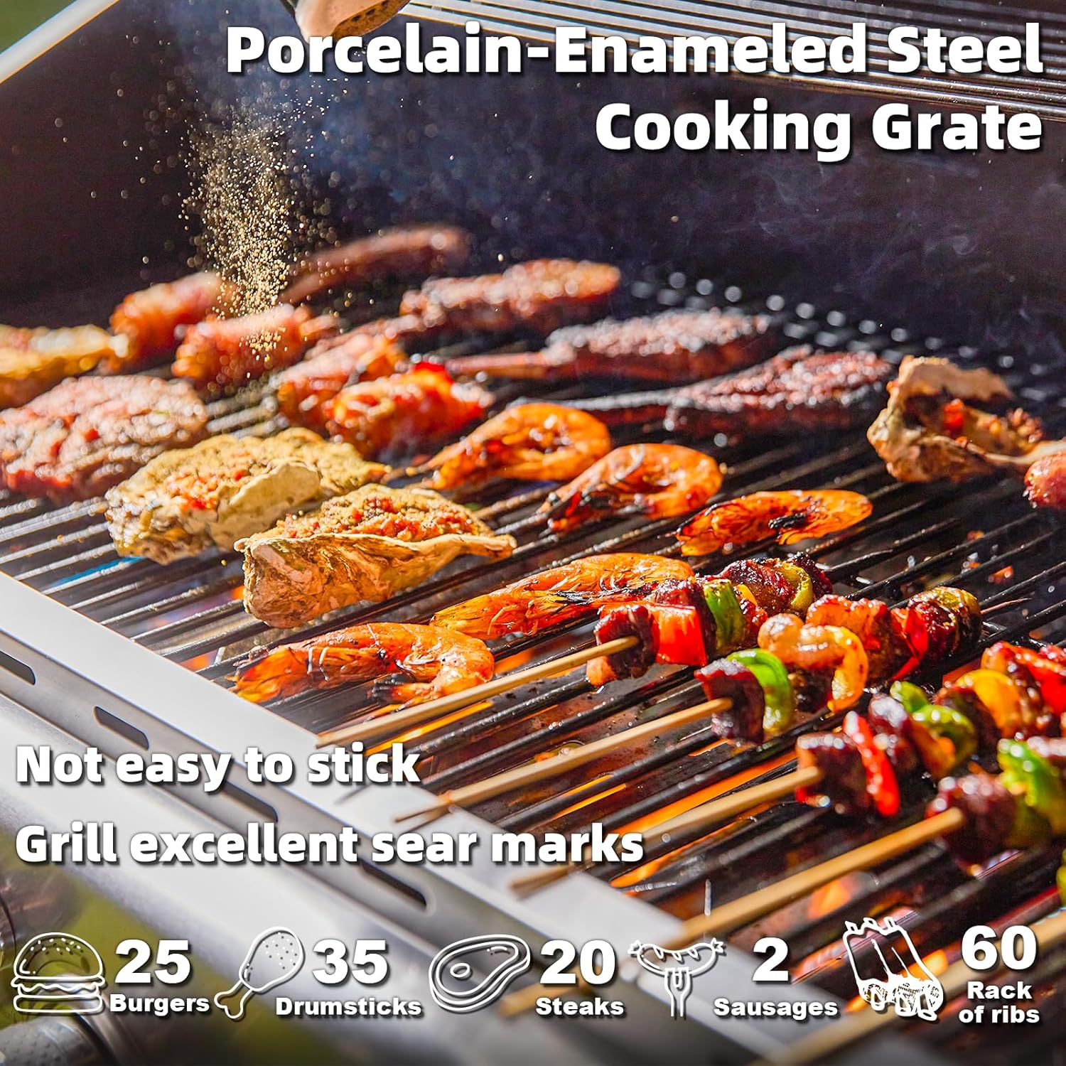 Upgraded 4 Burner BBQ Propane Gas Grill with Cast Iron Grates & Side Stove, 44 - Product image 17