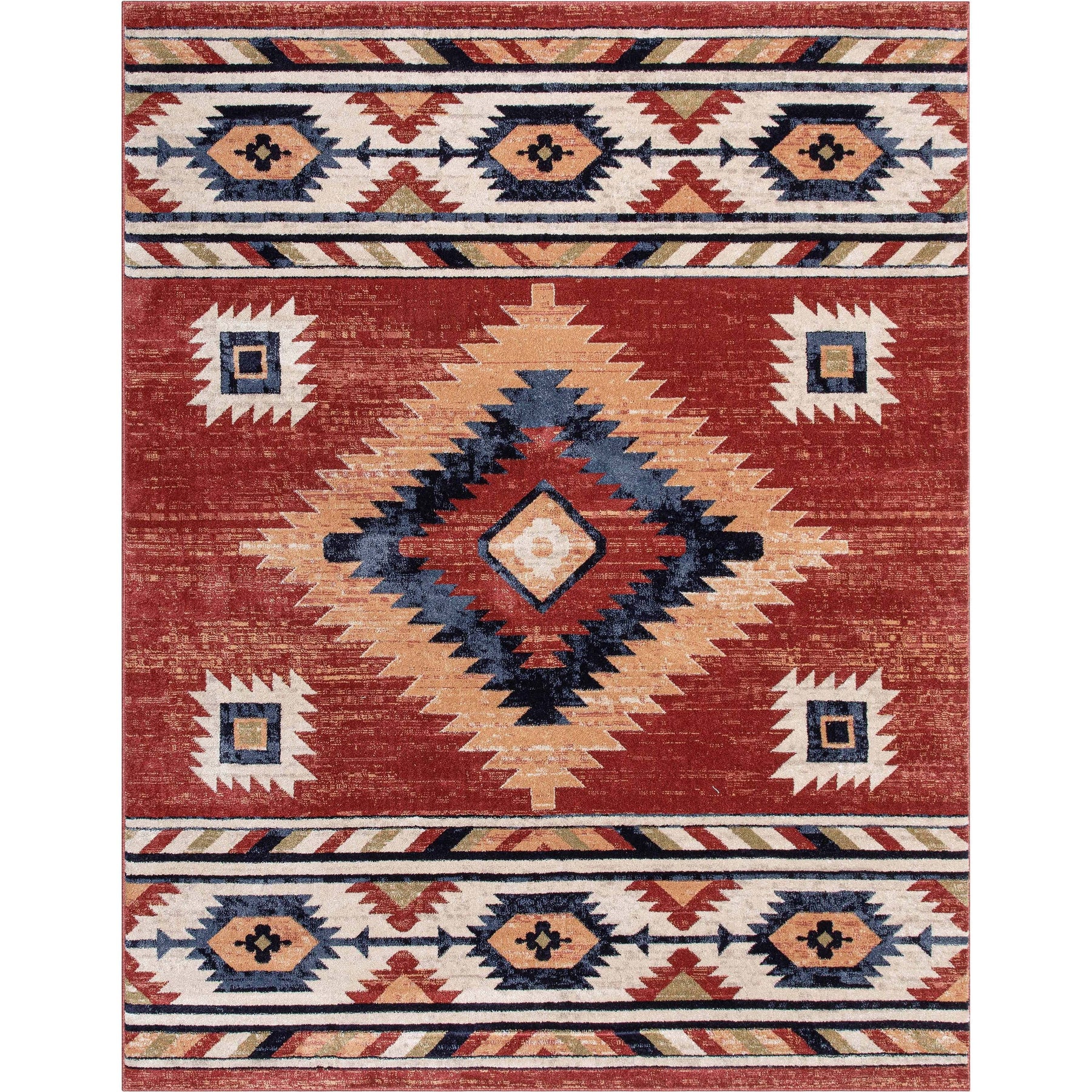 Well Woven Tulsa Lea Crimson Traditional Southwestern Tribal 3'11" x 5'3" Area Rug - Product image 1