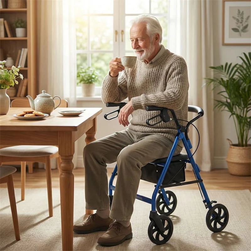 Foldable Rollator Walker with Seat & Height Adjustable Handles for Seniors - Product image 3