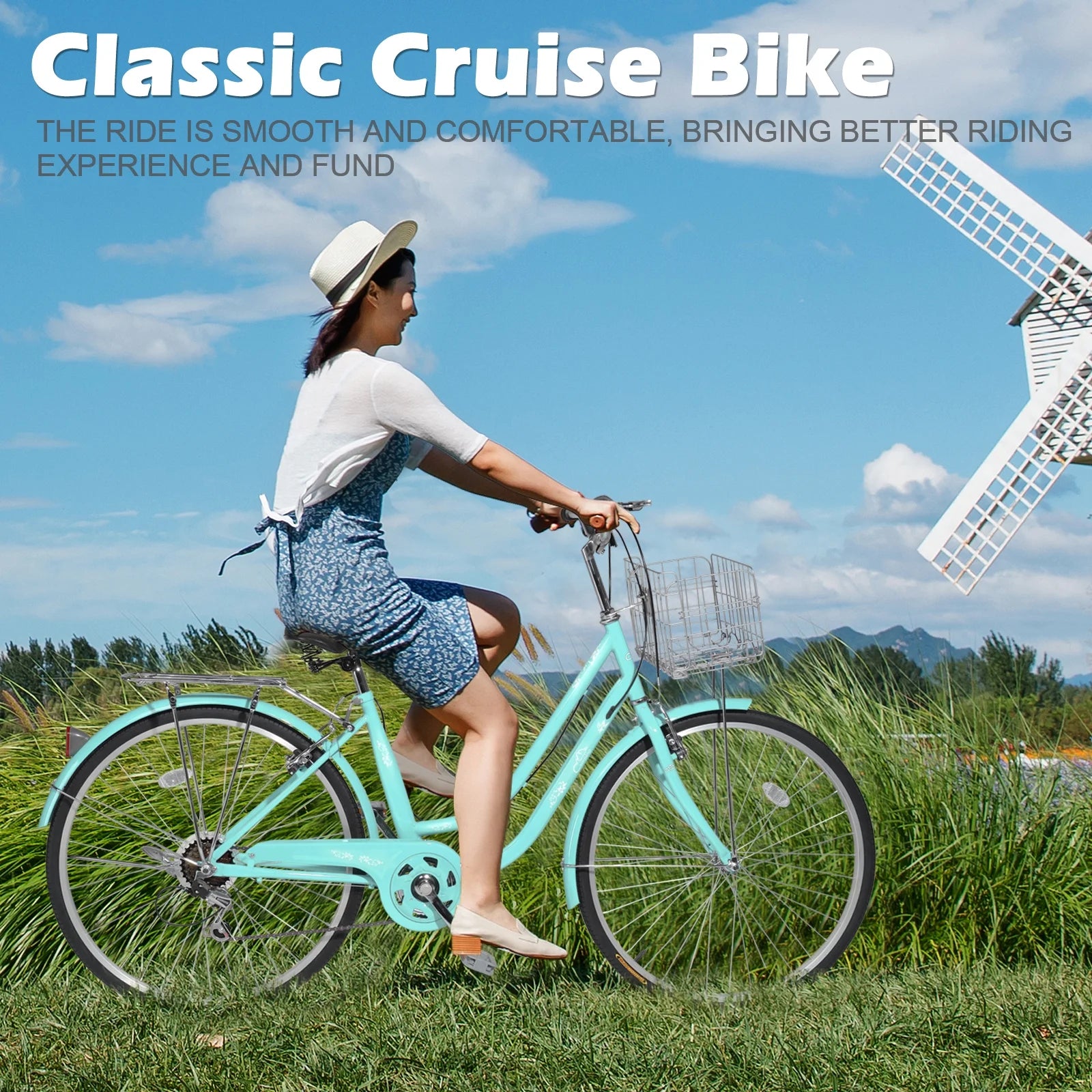 Ktaxon 26in Urban Commuter City Bike, Shimano 7 Speed Adult Road Bicycle, Pink - Product image 20