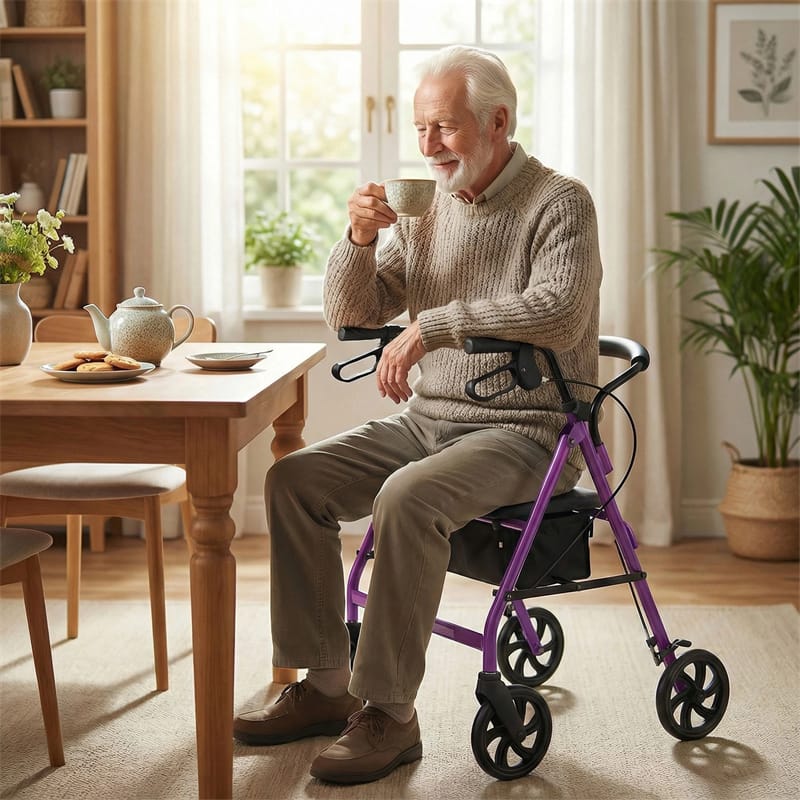 Foldable Rollator Walker with Seat & Height Adjustable Handles for Seniors - Product image 23