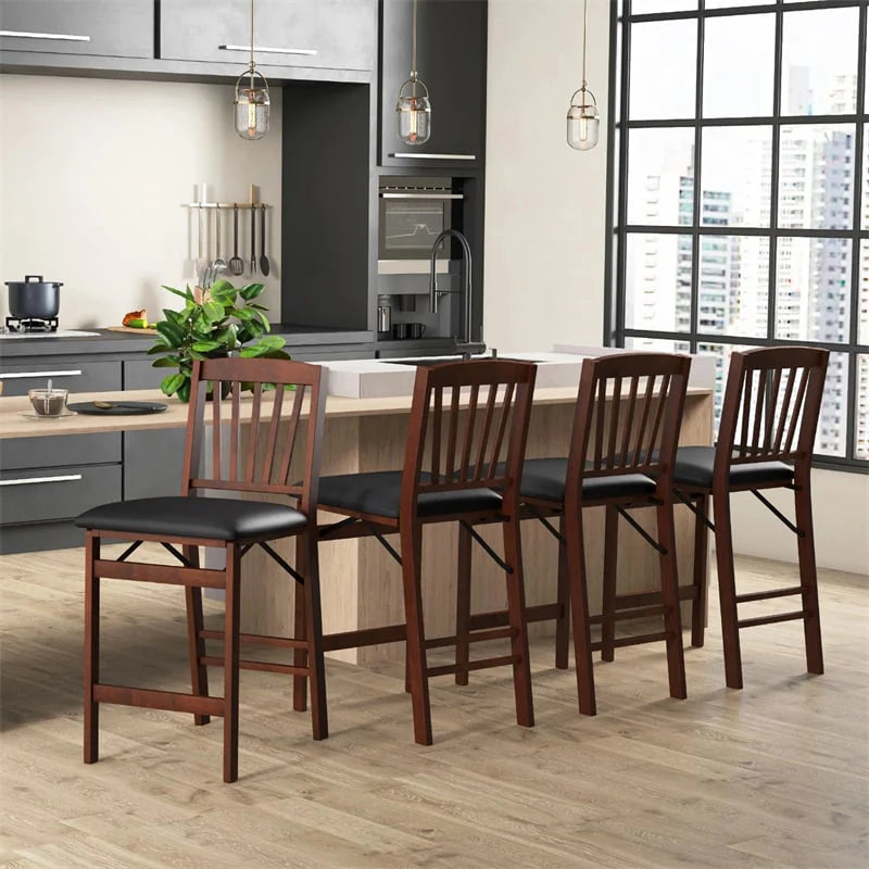 Set of 2/4 Folding Counter Height Bar Stools, 24.5" Portable Kitchen Island Chairs with Padded Seat & - Product image 11