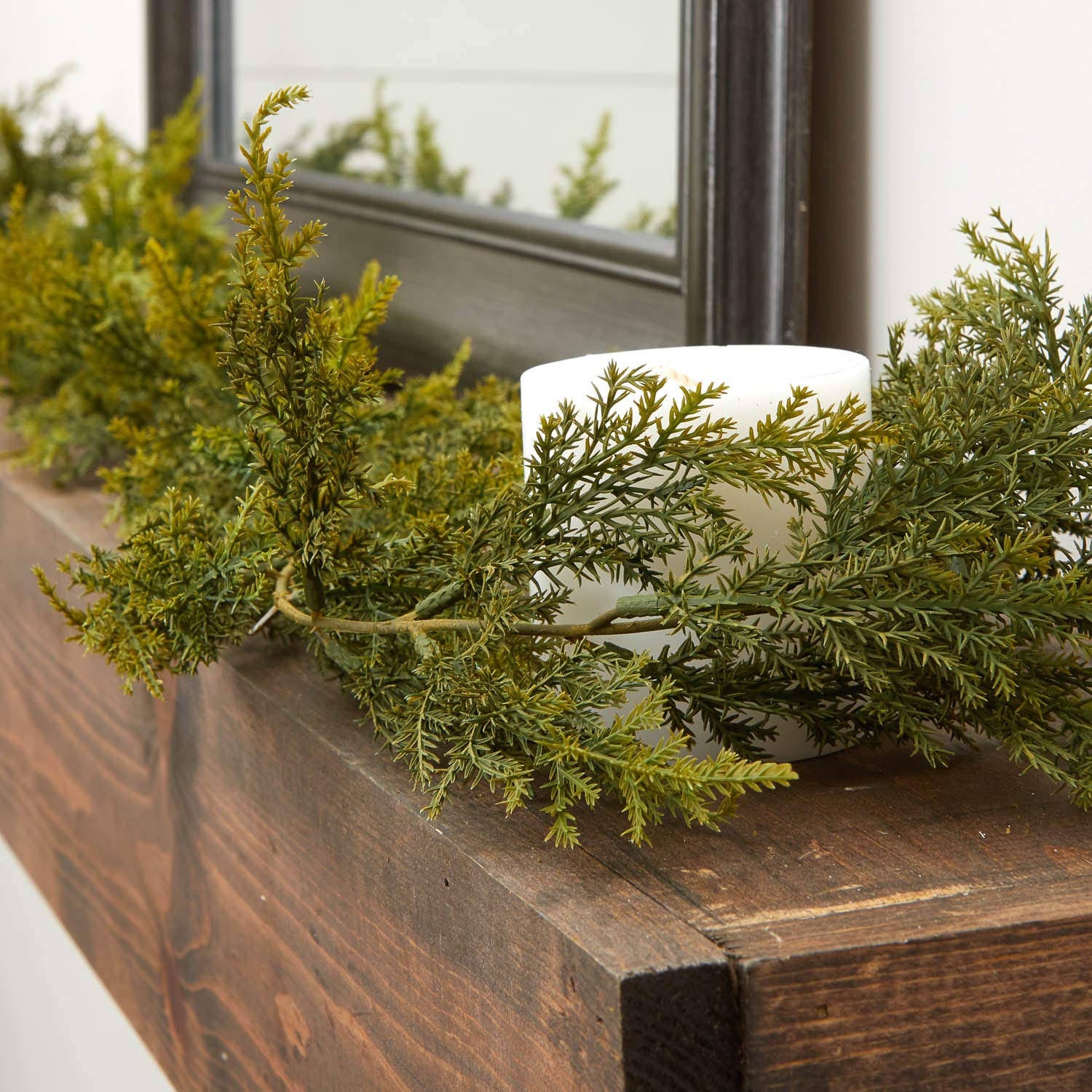Factory Direct Craft 180cm Realistic Artificial Vinyl Cedar Pine Green Garland for Holiday Home Decor - Product image 1