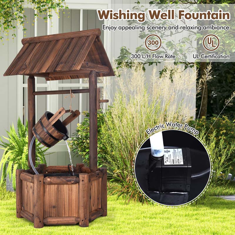 Rustic Outdoor Wishing Well Water Fountain with Electric Pump & Bucket - Product image 13