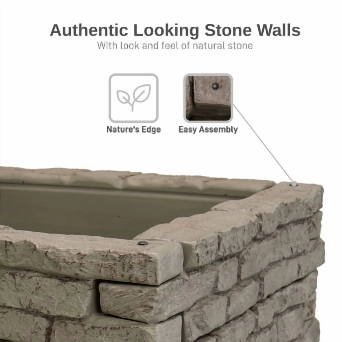 RTS Home Accents Rock Lock Raised Garden Bed Straight Rock (Pack of 2) - Product image 2